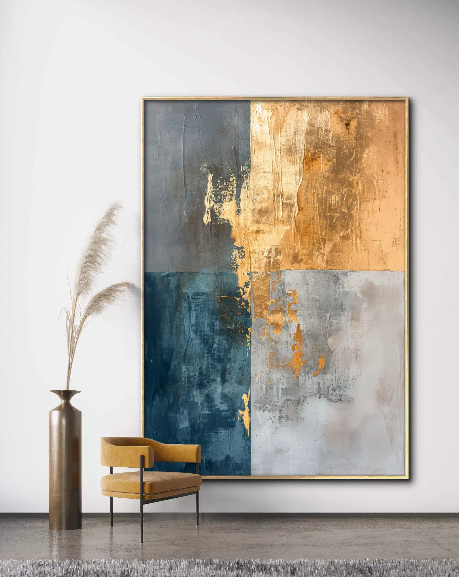 תמונת קנבס "נוכחות זהובה מופשטת"