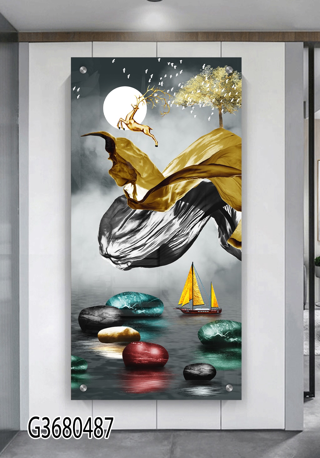 תמונת זכוכית "הרמוניה זהובה"