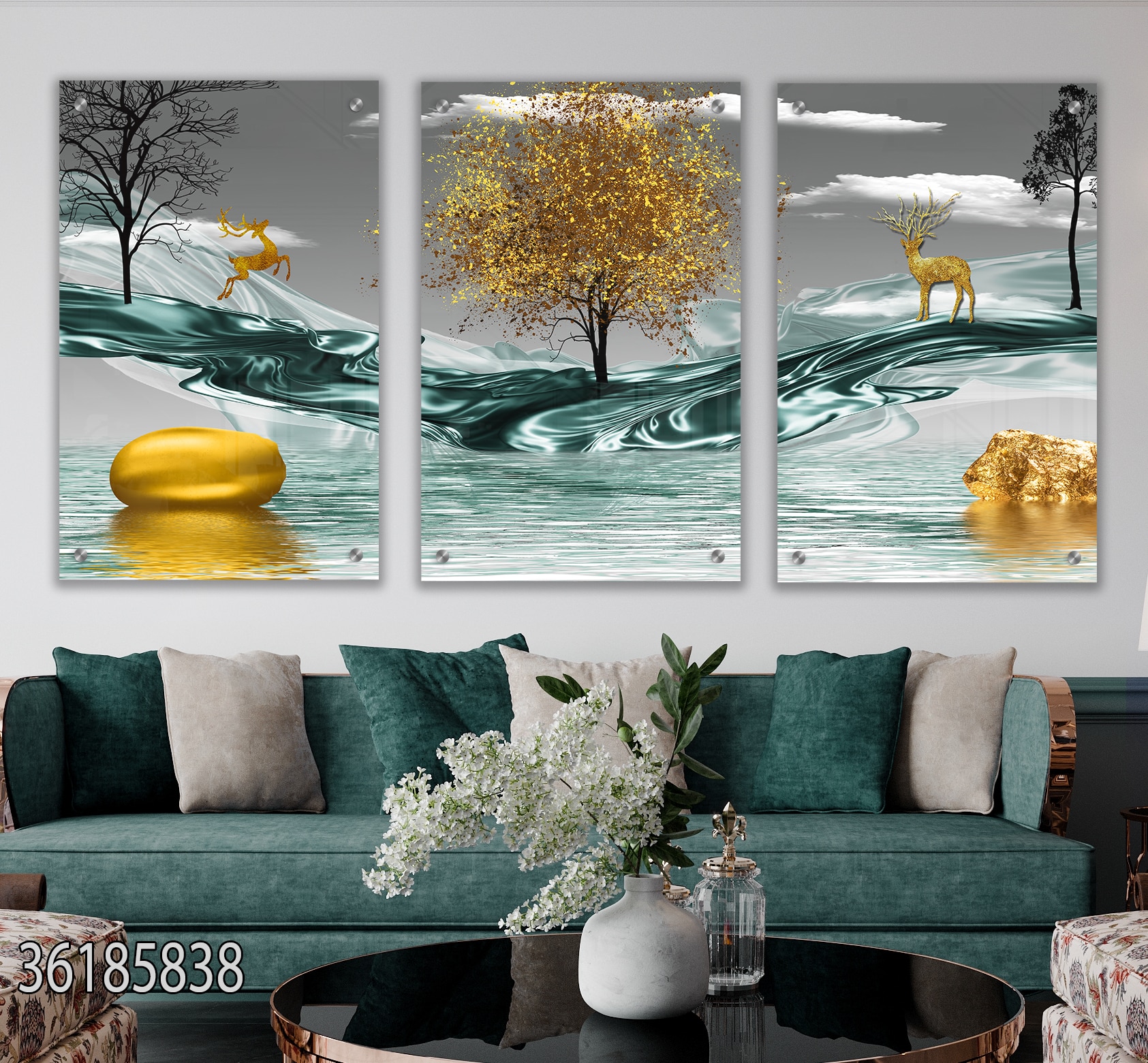 זכוכית אמנותית "ברק זהוב"