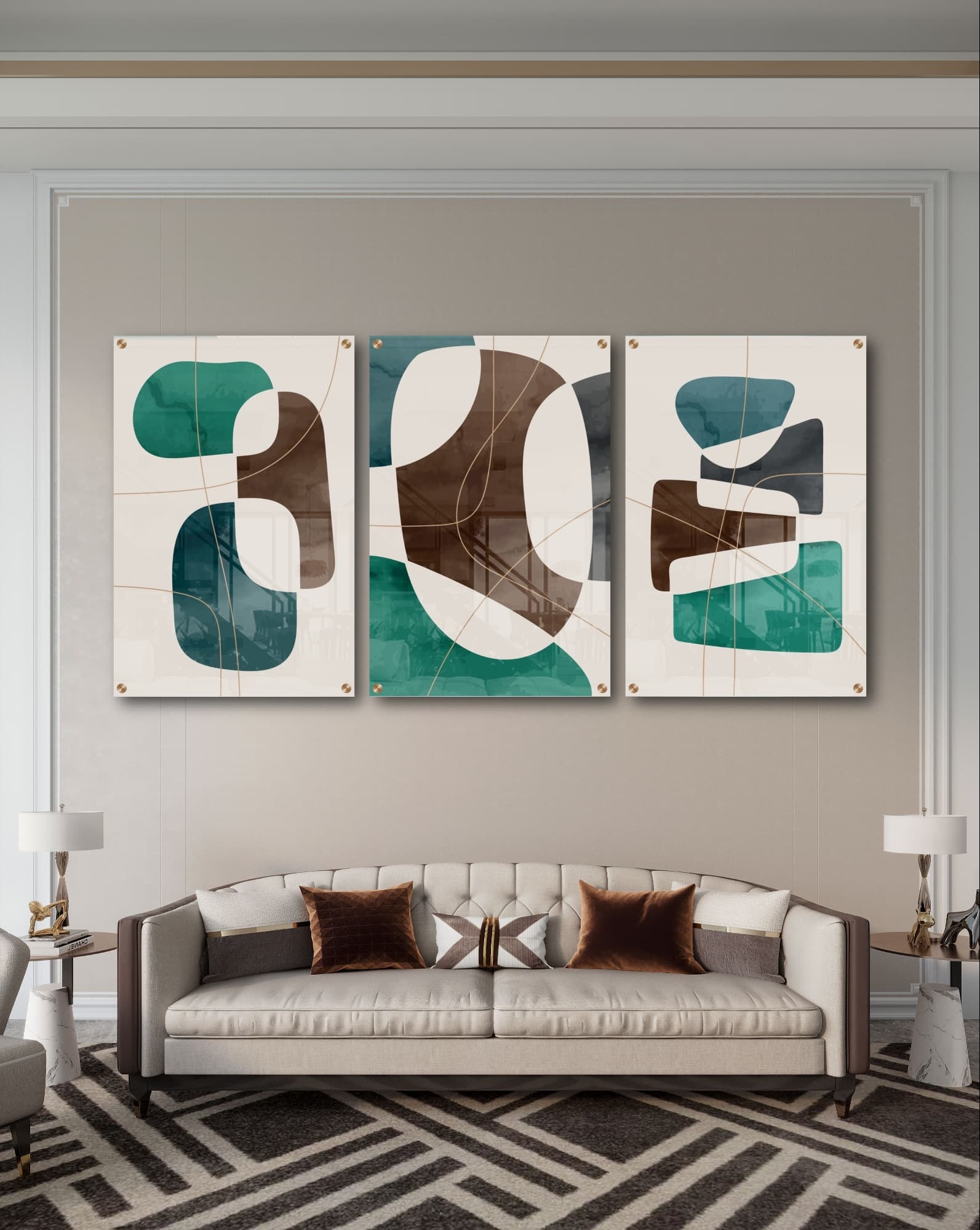 "זכוכית גיאומטריה ירוקה"